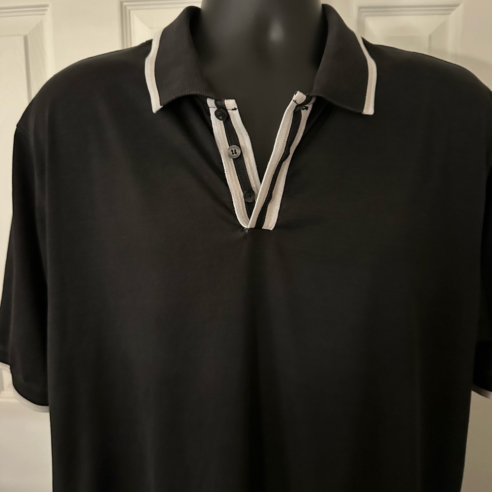 Burberry Black Polo with White Accents
